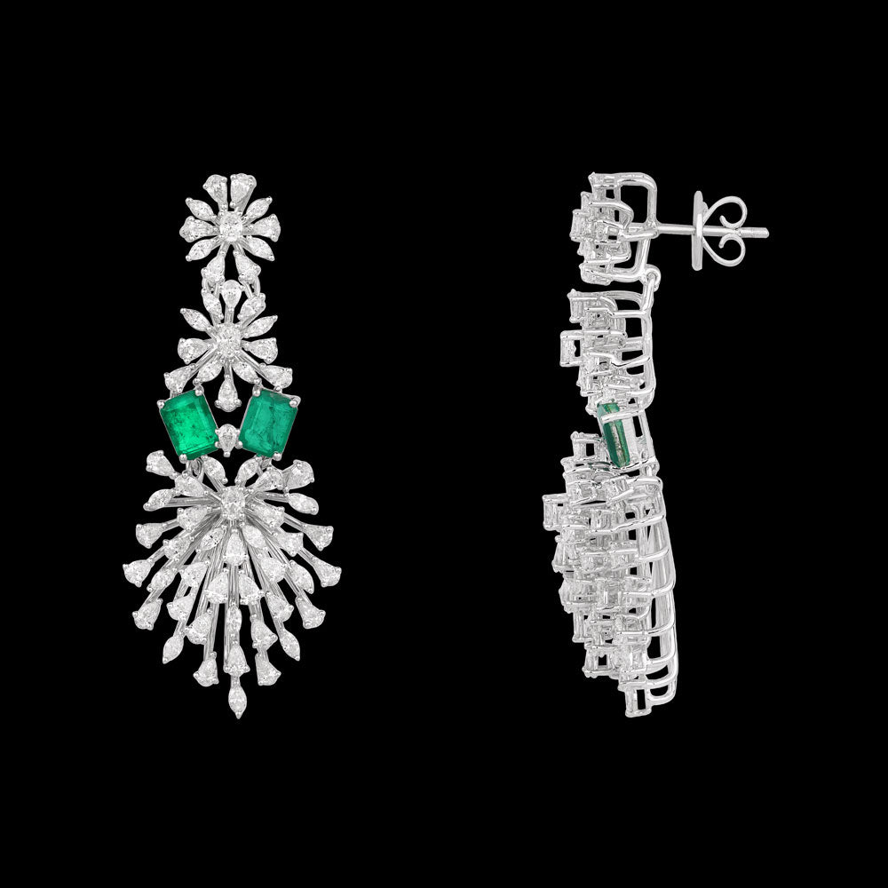 18K White Gold Diamond Jewellery - 6.23ct VVS-EF with Colour Stones