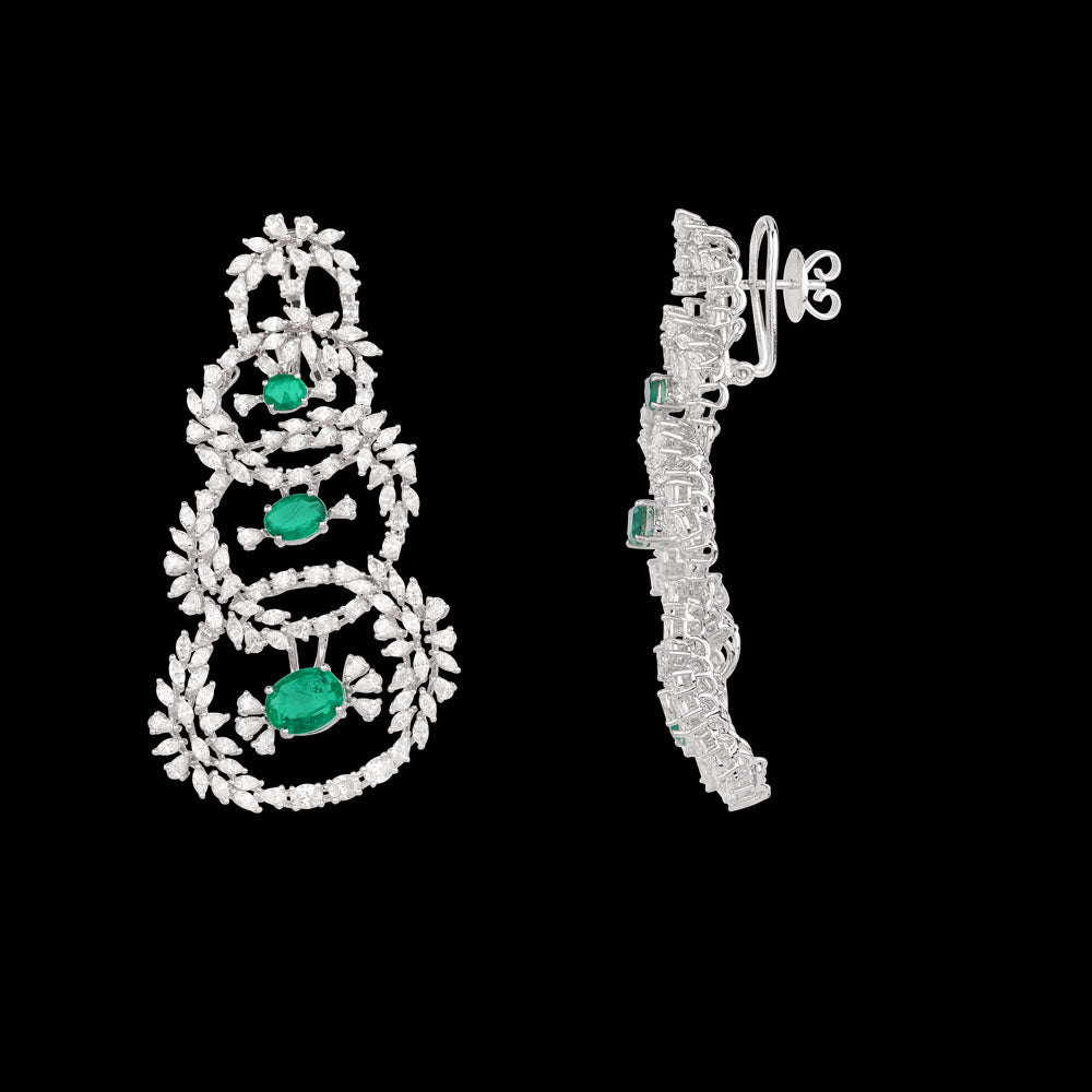 18K White Gold Diamond Jewellery - 10.42ct VVS-EF with Colour Stones