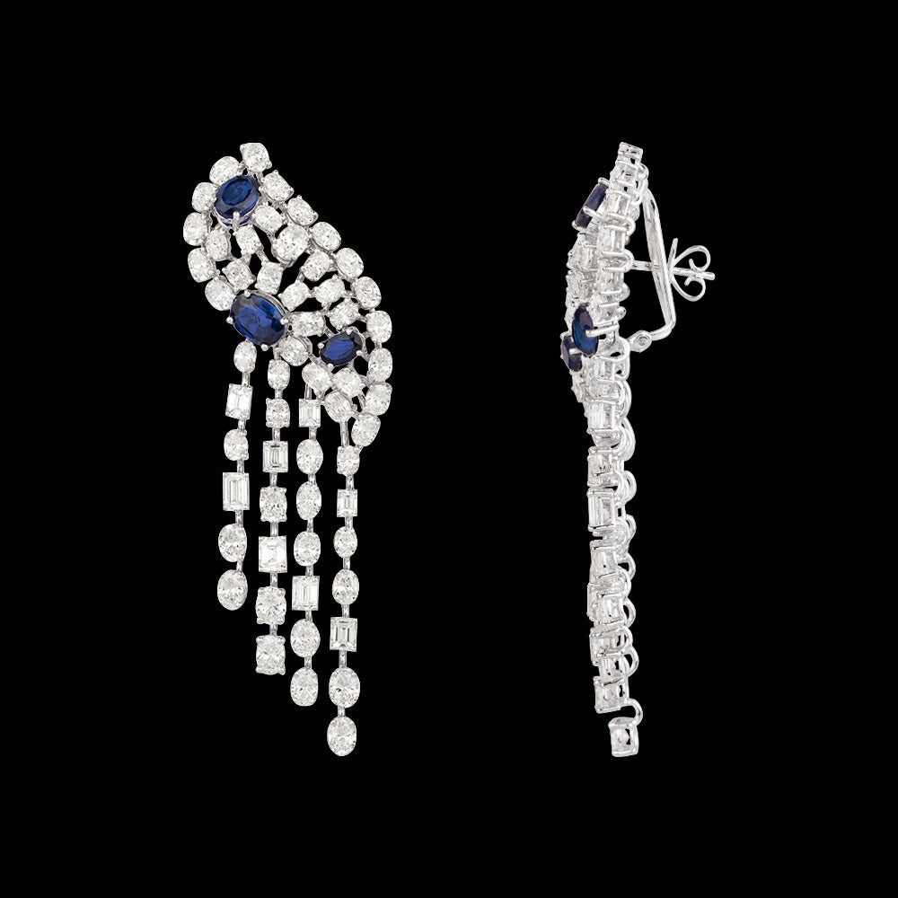 18K White Gold Diamond Jewellery - 23.39ct VVS-VS-GH with Colour Stones