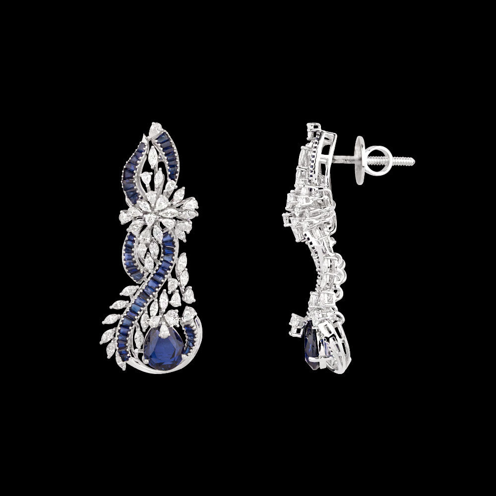 18K White Gold Diamond Jewellery - 3.44ct VVS-EF with Colour Stones