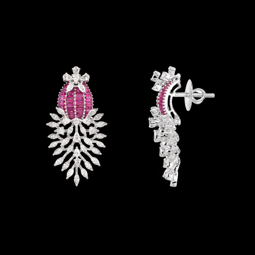 18K White Gold Diamond Jewellery - 3.24ct VVS-EF with Colour Stones