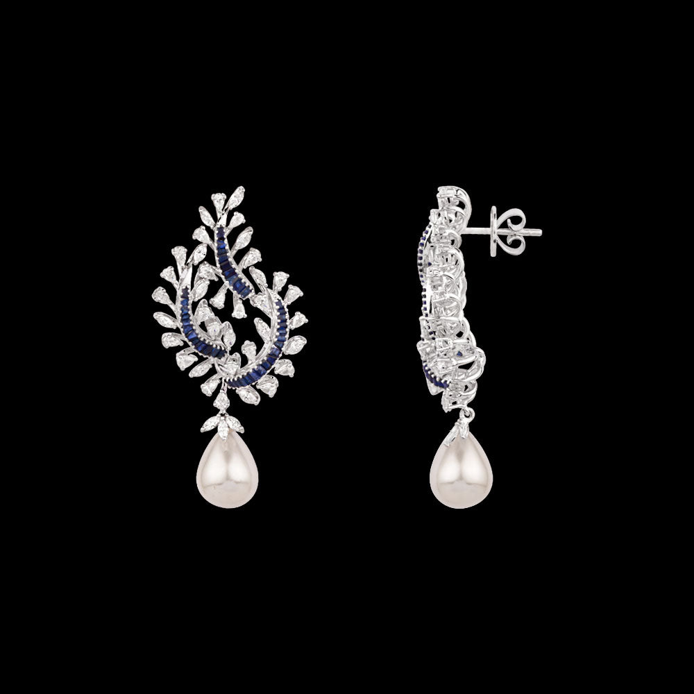18K White Gold Diamond Jewellery - 2.87ct VVS-EF with Colour Stones