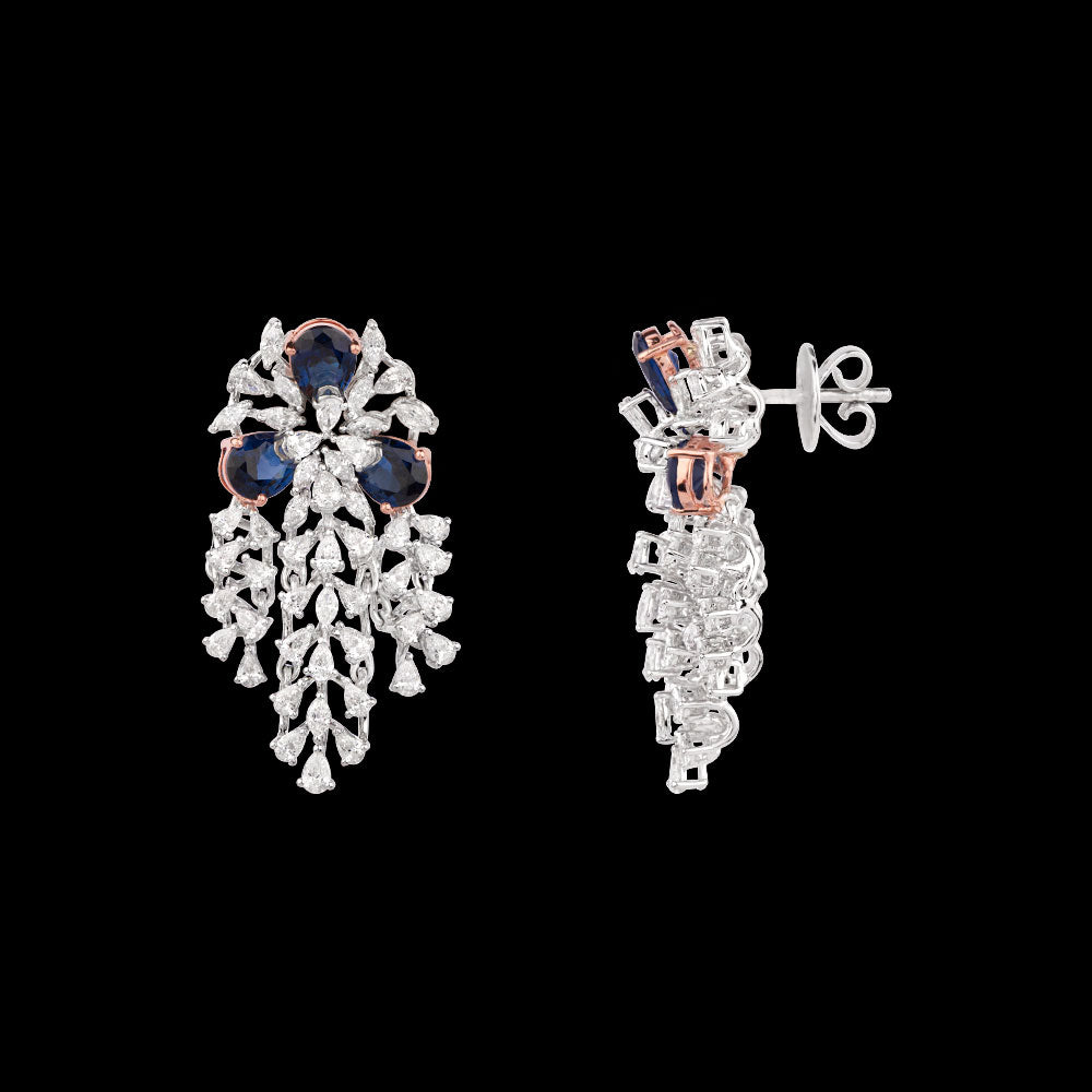 18K White Gold Diamond Jewellery - 3.81ct VVS-EF with Colour Stones