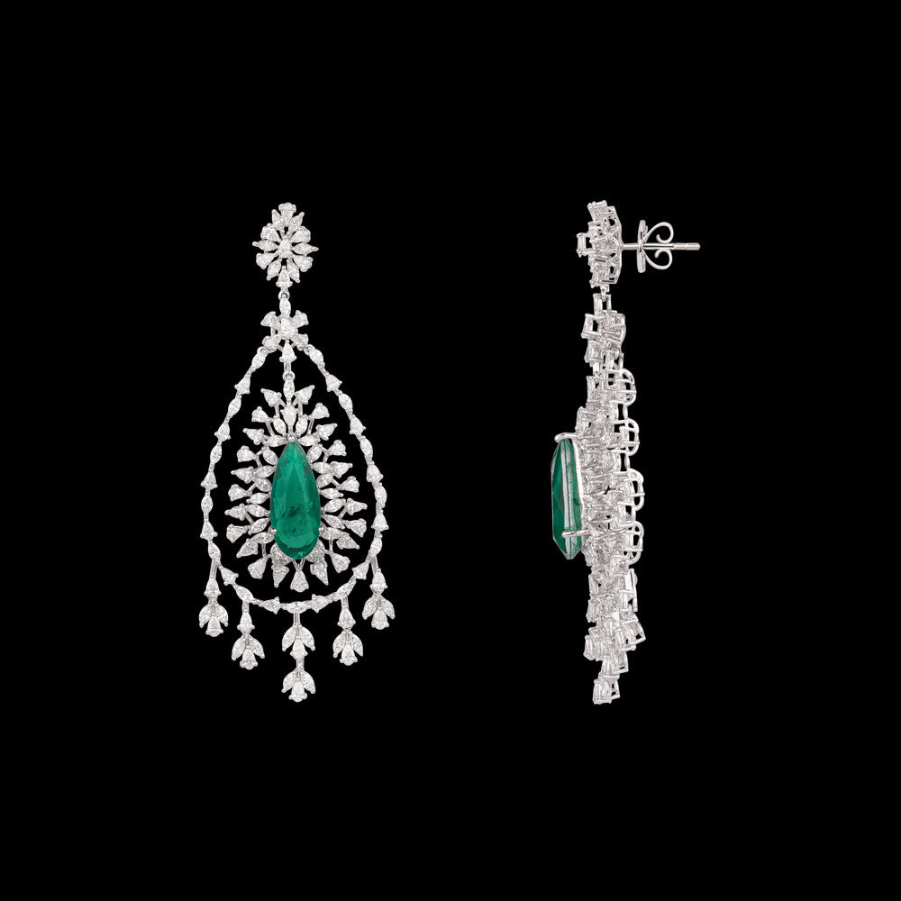 18K White Gold Diamond Jewellery - 10.69ct VVS-EF with Colour Stones