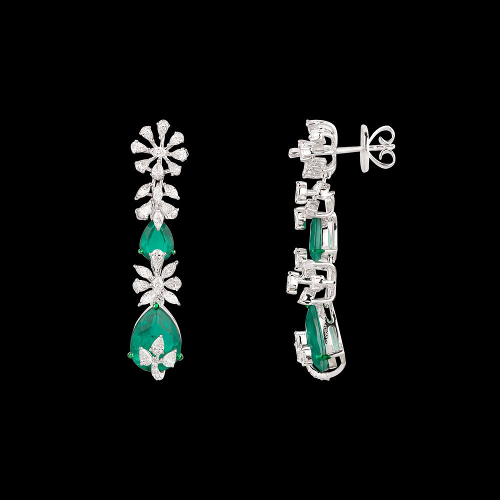 18K White Gold Diamond Jewellery - 2.41ct VVS-EF with Colour Stones