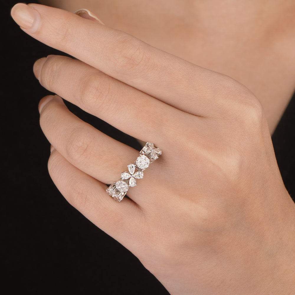 18K White Gold Diamond Ring - 1.348ct VS-SI-EF