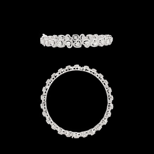 18K White Gold Diamond Bangle - 7.335ct VVS-VS-EF