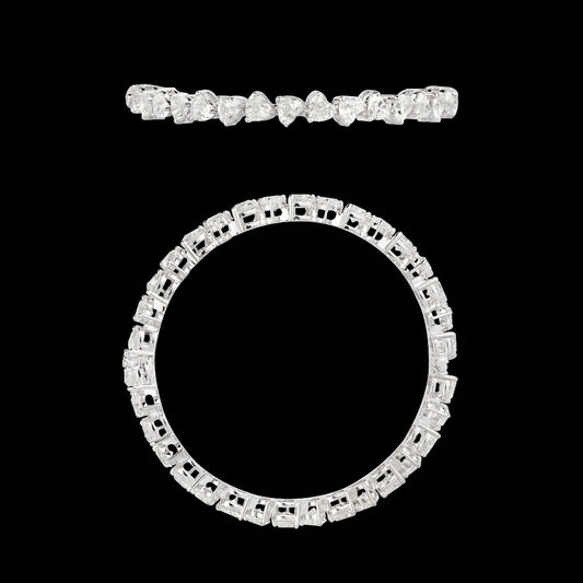 18K White Gold Diamond Bangle - 16.65ct VVS-VS-GH