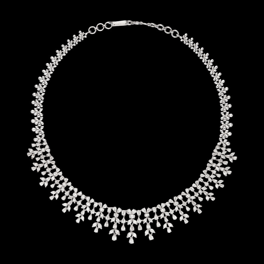 18K Rose Gold Diamond Necklace - 12.37ct VS-SI-EF