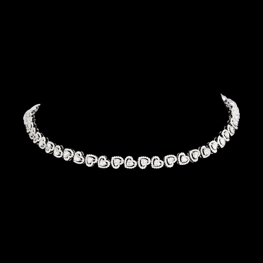 18K White Gold Diamond Necklace - 8.43ct VVS-VS-EF