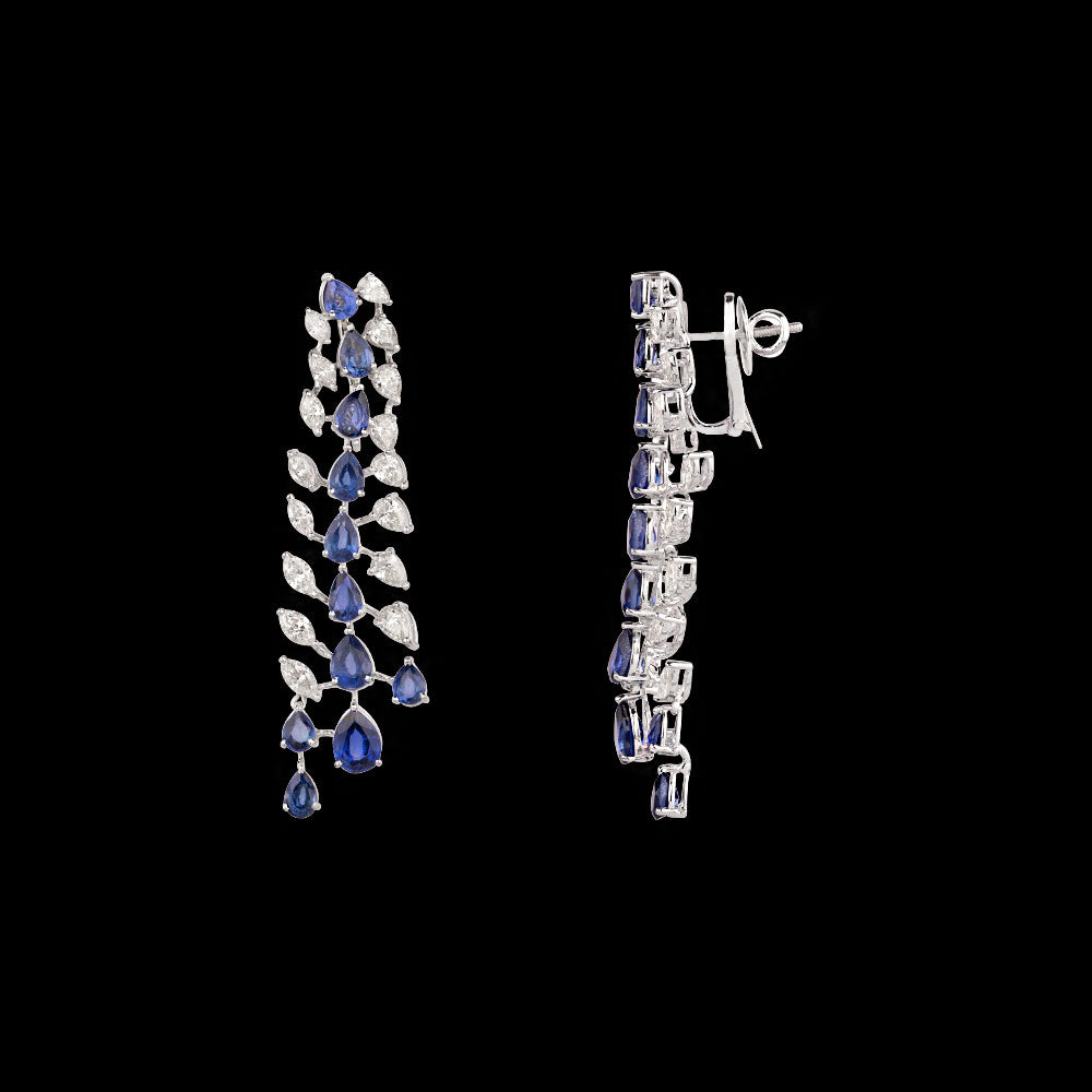 18K White Gold Diamond Pendant - 6.32ct VVS-VS-JK with Colour Stones