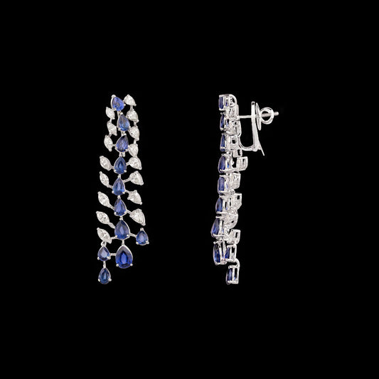 18K White Gold Diamond Pendant - 6.32ct VVS-VS-JK with Colour Stones