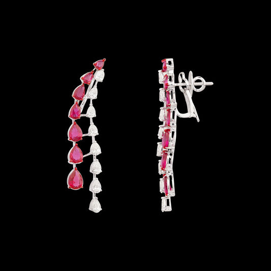 18K White Gold Diamond Pendant - 3.25ct VVS-VS-JK with Colour Stones