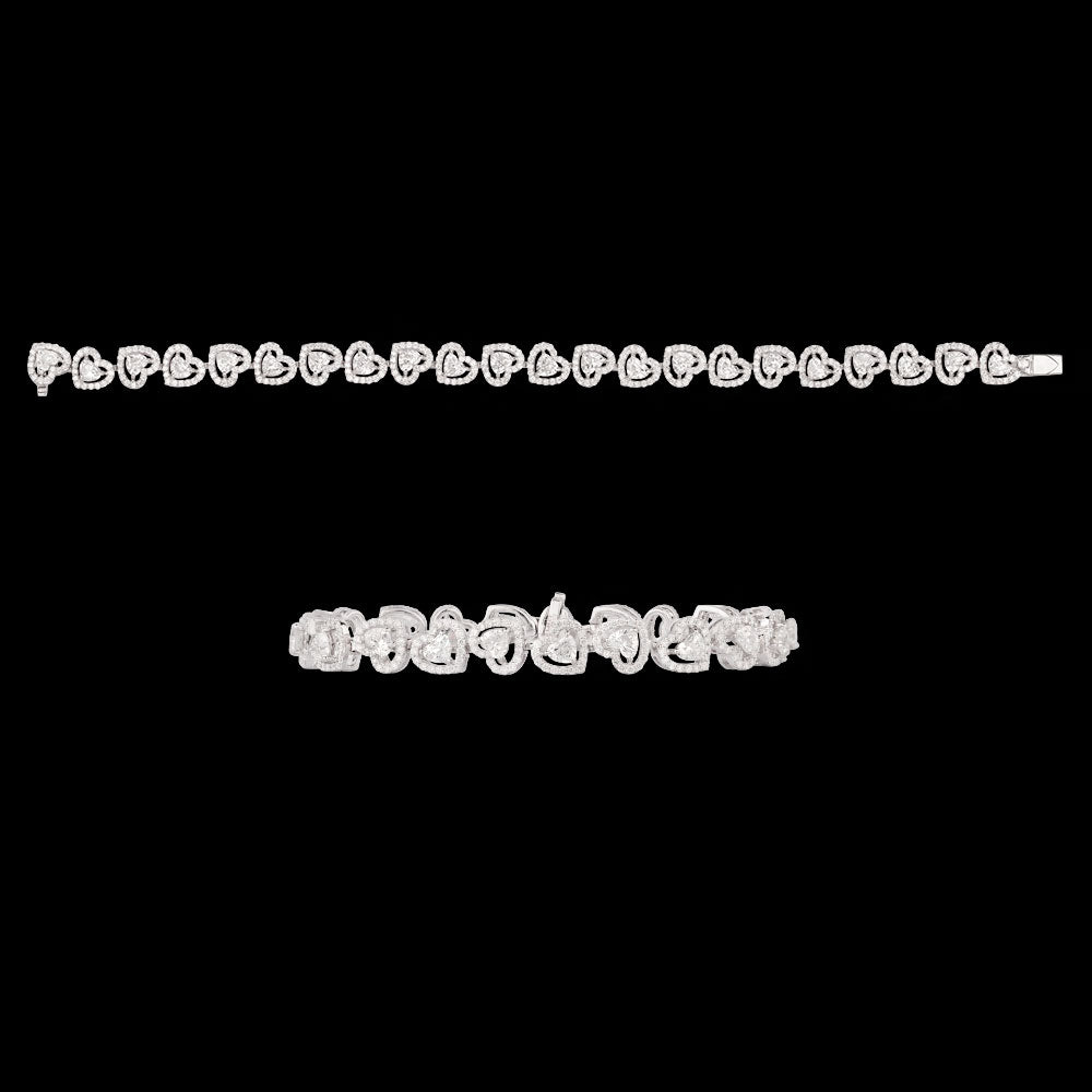 18K White Gold Diamond Bracelet - 7.34ct VVS-VS-EF