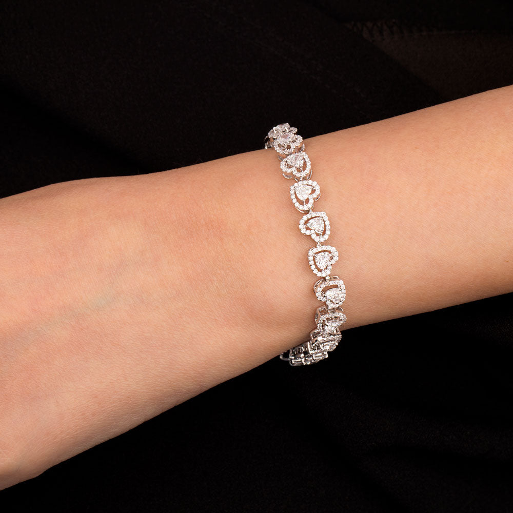 18K White Gold Diamond Bracelet - 7.34ct VVS-VS-EF