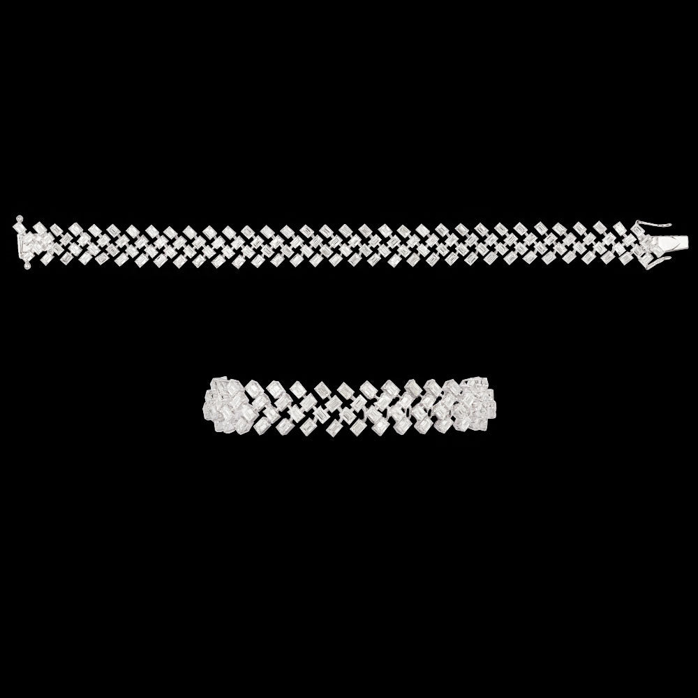 18K White Gold Diamond Bracelet - 11.03ct VVS-FG