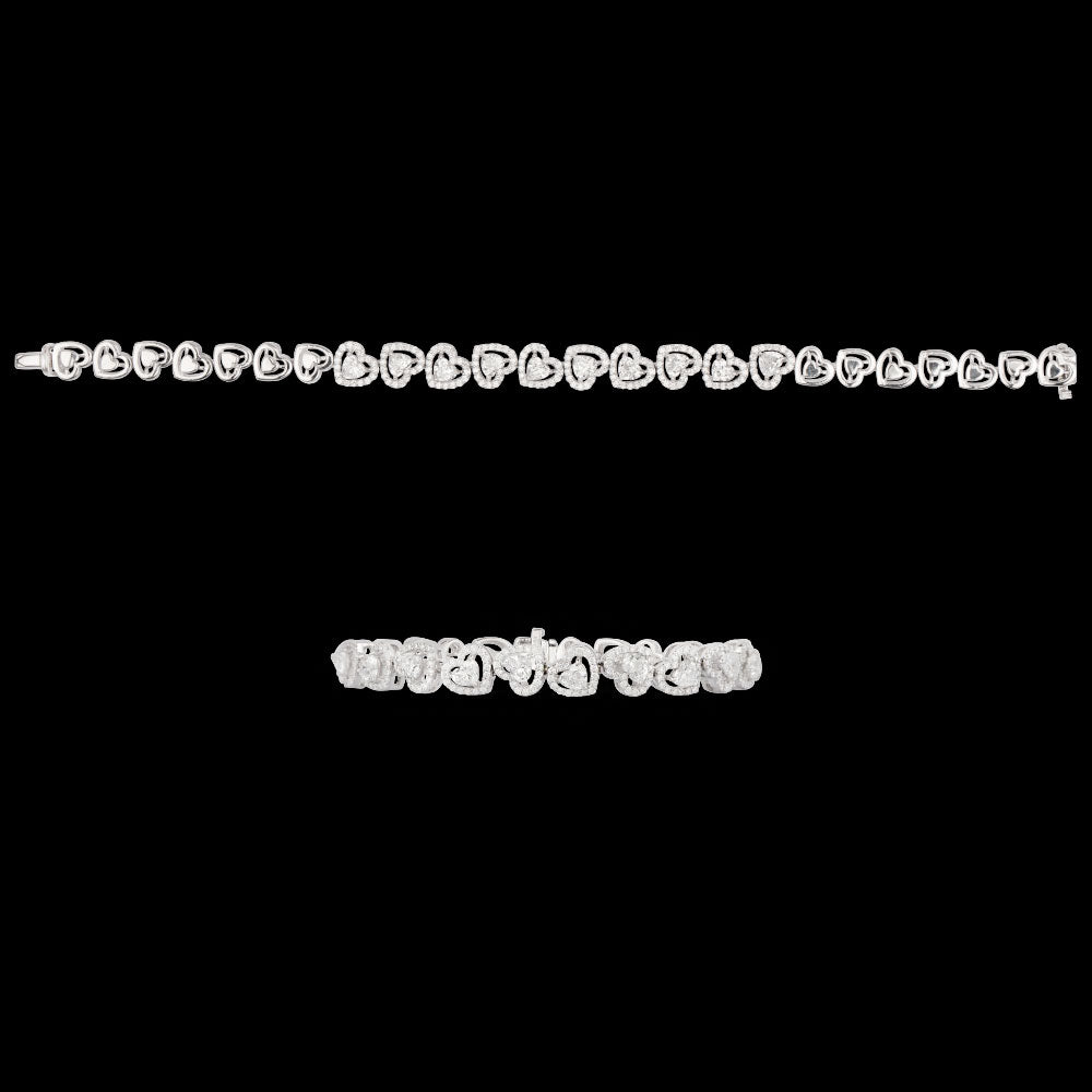 18K White Gold Diamond Bracelet - 2.82ct VVS-VS-EF