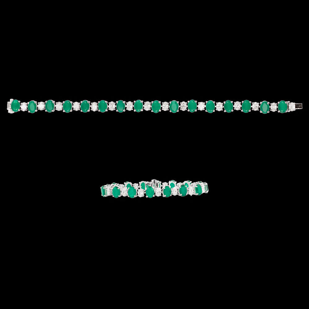 18K White Gold Diamond Bracelet - 3.84ct VS-SI-EF with Colour Stones
