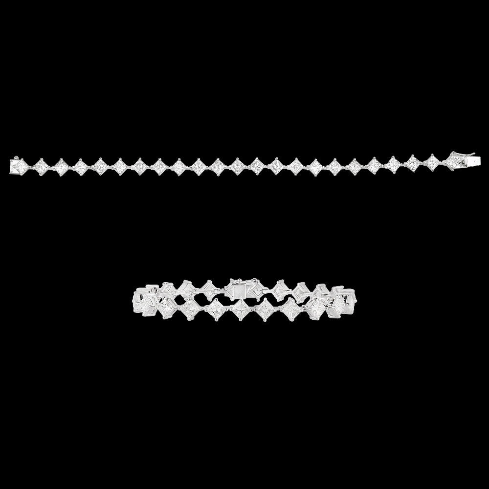 18K White Gold Diamond Bracelet - 12.11ct VVS-VS-GH