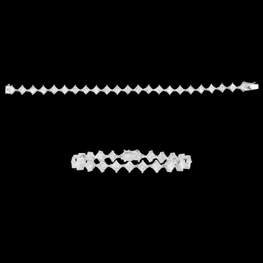 18K White Gold Diamond Bracelet - 12.11ct VVS-VS-GH