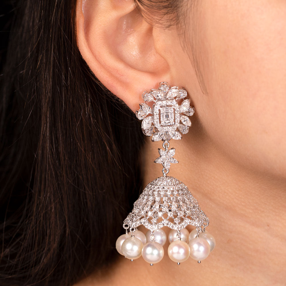 18K White Gold Diamond Earrings - 15.38ct VVS-VS-GH with Colour Stones