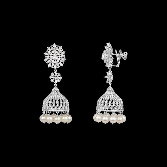 18K White Gold Diamond Earrings - 15.22ct VVS-VS-GH with Colour Stones