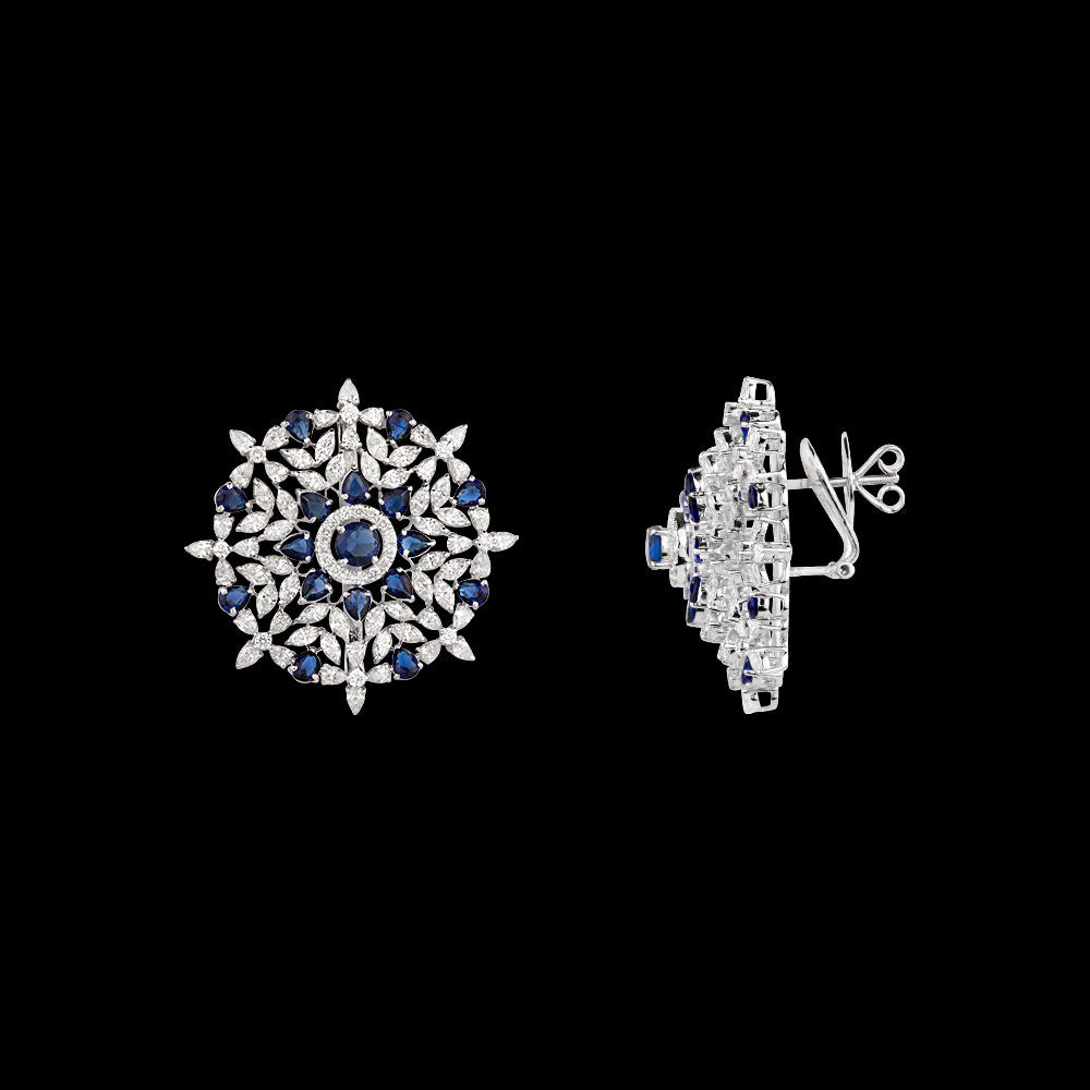 14K White Gold Diamond Jewellery - 10.52ct VVS-VS-GH with Colour Stones