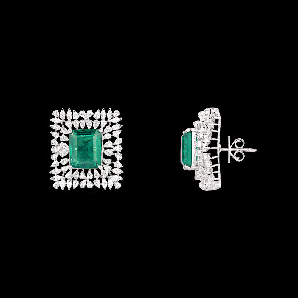 18K White Gold Diamond Jewellery - 3.7ct VVS-VS-EF with Colour Stones