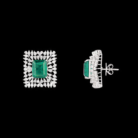 18K White Gold Diamond Jewellery - 3.7ct VVS-VS-EF with Colour Stones