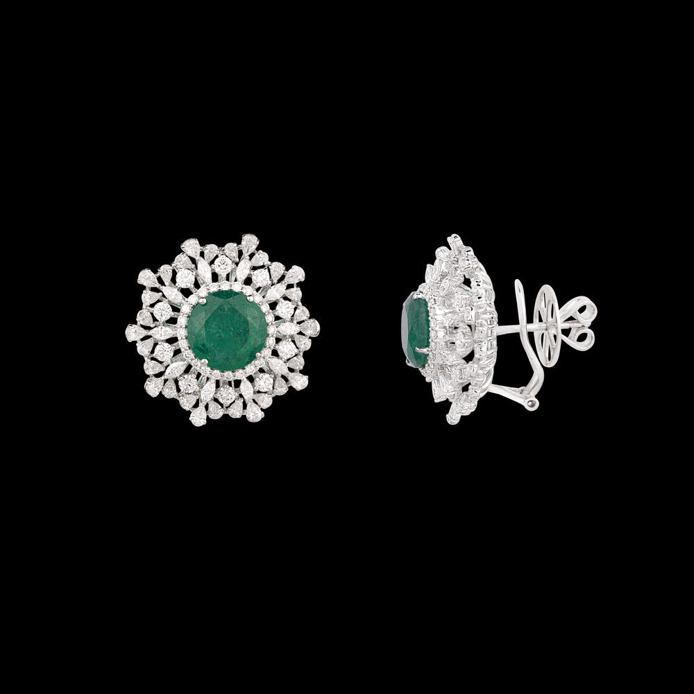 18K White Gold Diamond Jewellery - 4.04ct VVS-EF with Colour Stones