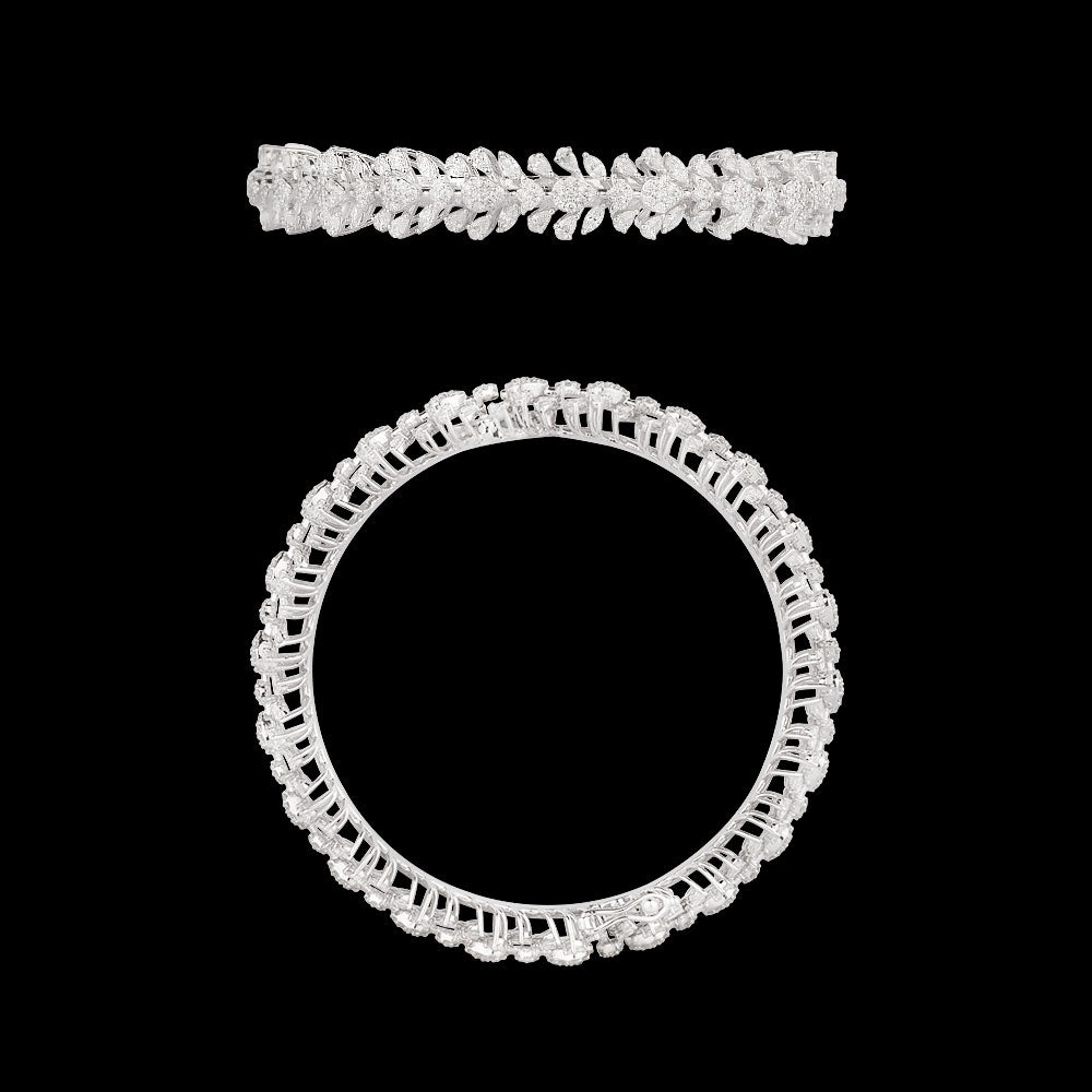 18K White Gold Diamond Bangle - 7.5ct VVS-EF