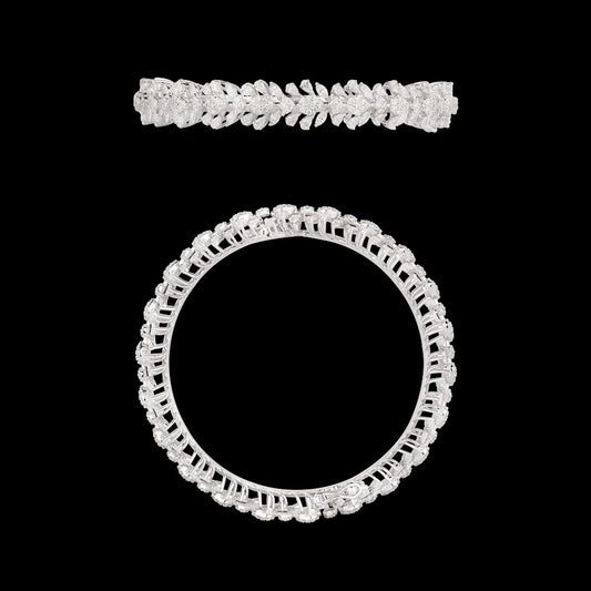 18K White Gold Diamond Bangle - 7.5ct VVS-EF