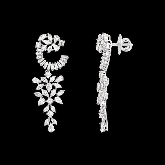 18K White Gold Diamond Earrings - 2.883ct VVS-VS-EF