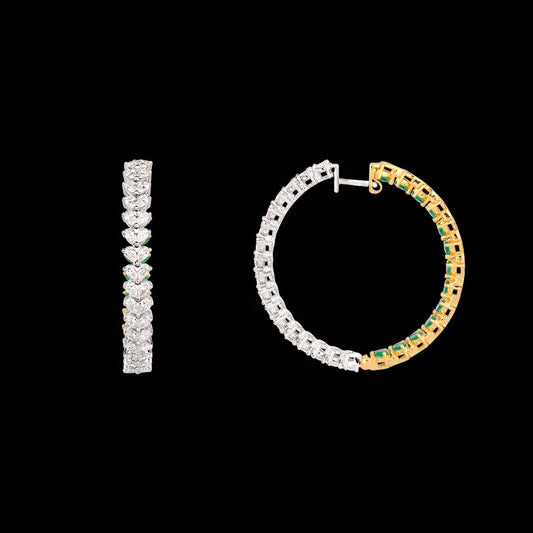 18K White Gold Diamond Earrings - 2.67ct VVS-EF with Colour Stones