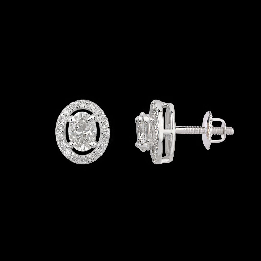 18K White Gold Diamond Earrings - 0.167ct SI-IJ