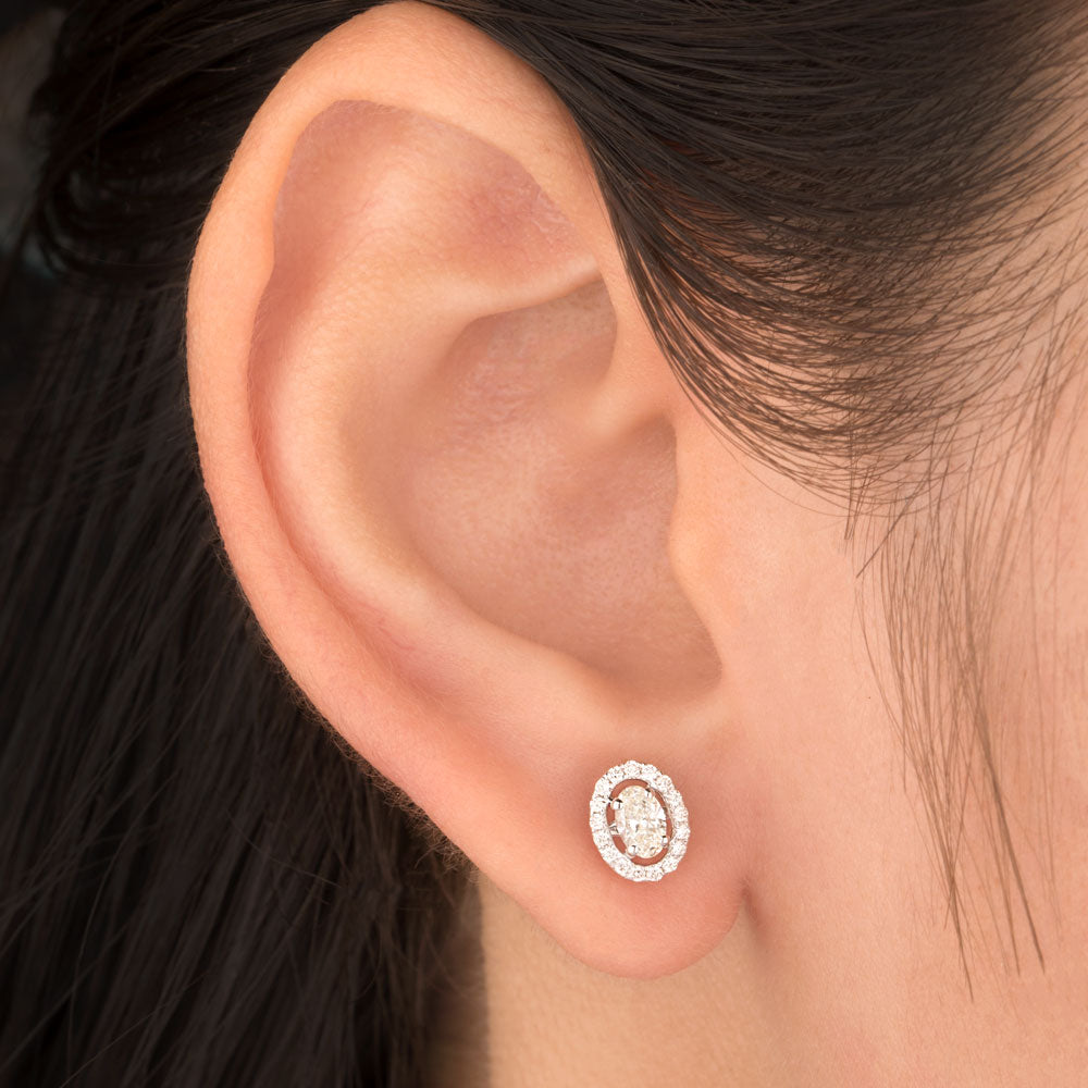 18K White Gold Diamond Earrings - 0.167ct SI-IJ