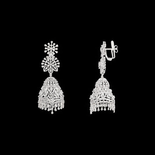 18K White Gold Diamond Earrings - 8.11ct VVS-EF