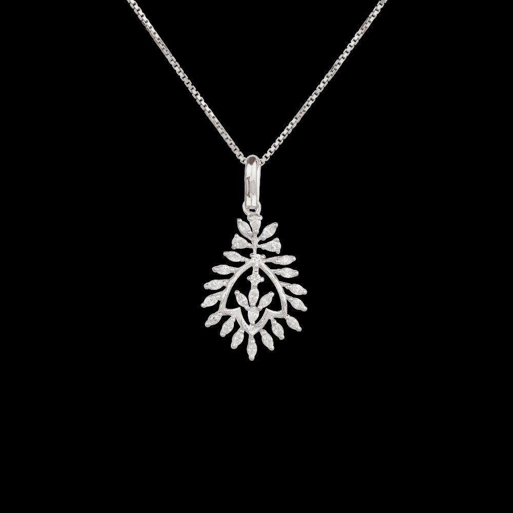 18K White Gold Diamond Pendant - 0.54ct VVS-EF