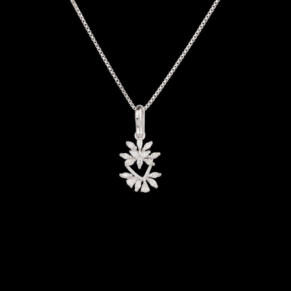 18K White Gold Diamond Pendant - 0.34ct VVS-EF
