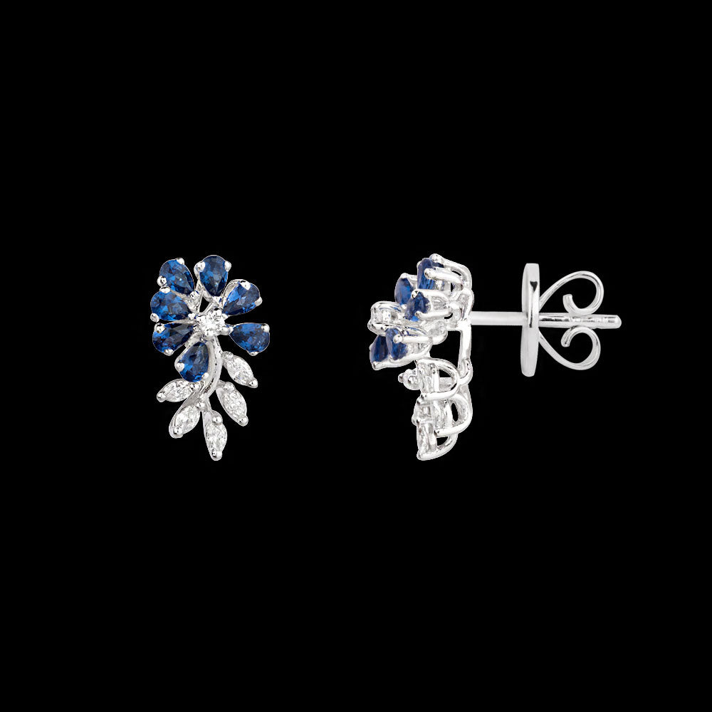 18K White Gold Diamond Jewellery - 0.24ct VVS-EF with Colour Stones