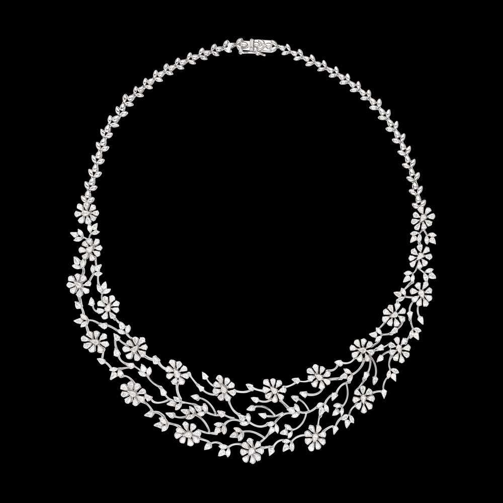 18K White Gold Diamond Necklace - 10.926ct VVS-EF