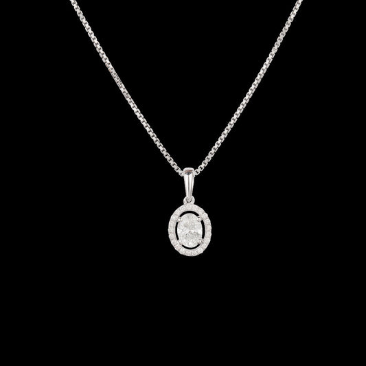 18K White Gold Diamond Pendant - 0.55ct SI-IJ