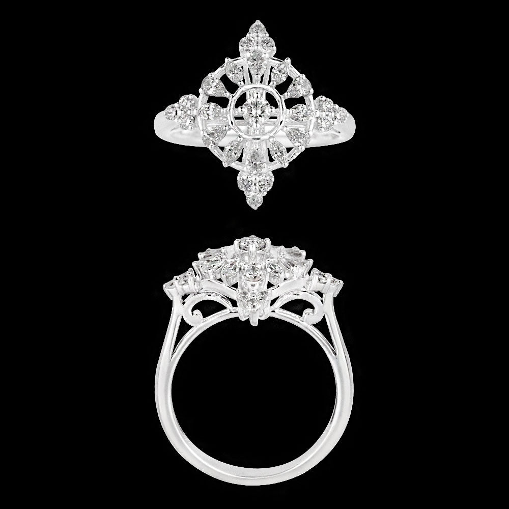 18K White Gold Diamond Ring - 0.62ct VVS-VS-EF