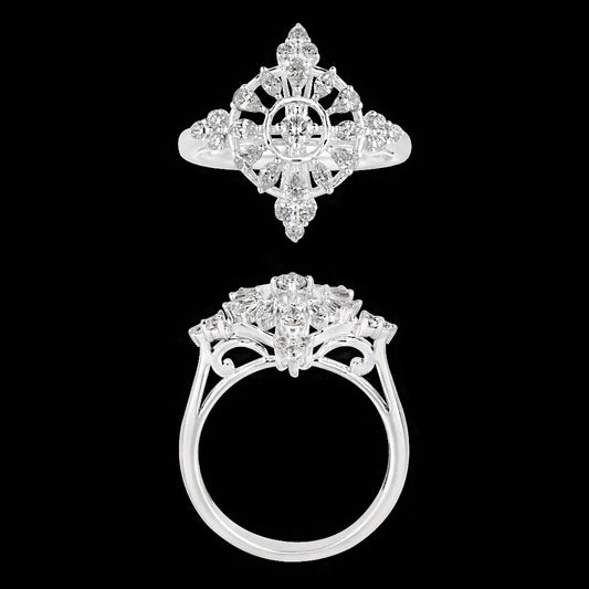 18K White Gold Diamond Ring - 0.62ct VVS-VS-EF