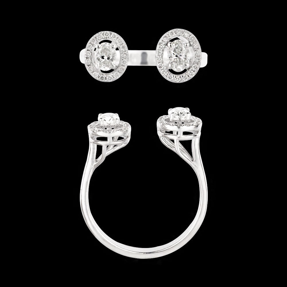 18K White Gold Diamond Ring - 0.52ct SI-IJ