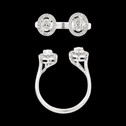 18K White Gold Diamond Ring - 0.52ct SI-IJ
