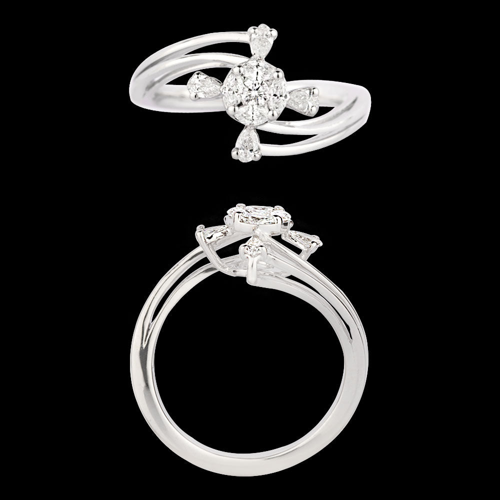 18K White Gold Diamond Ring - 0.353ct VVS-VS-FG