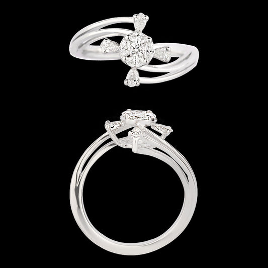 18K White Gold Diamond Ring - 0.353ct VVS-VS-FG