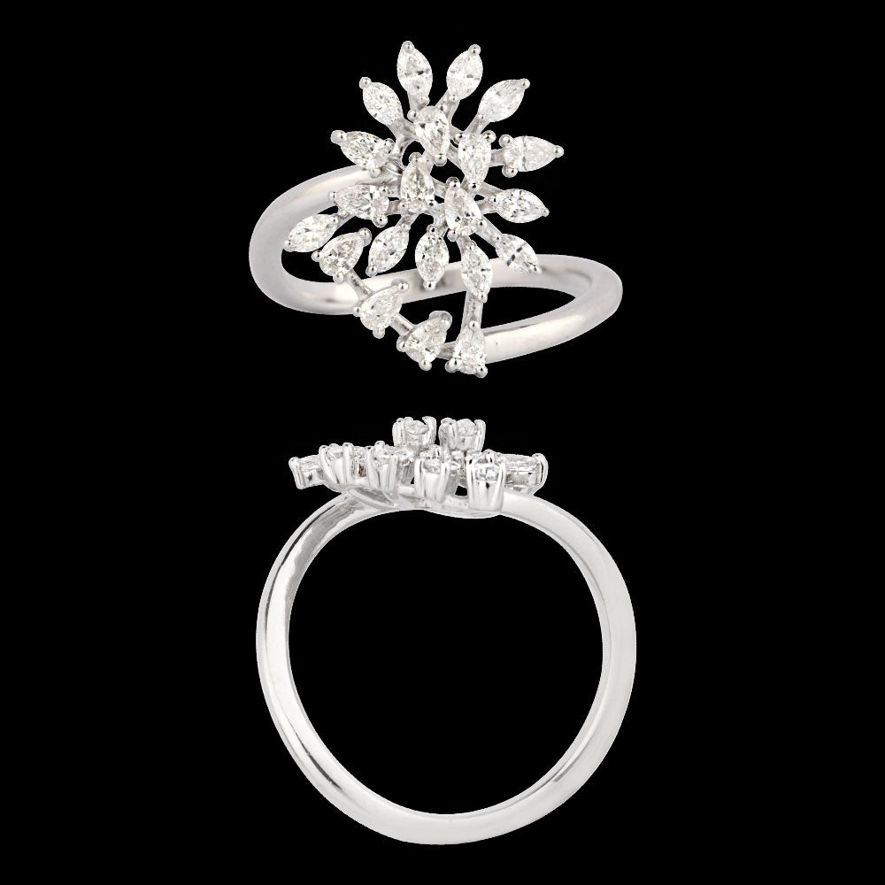 18K White Gold Diamond Ring - 0.72ct VVS-VS-EF