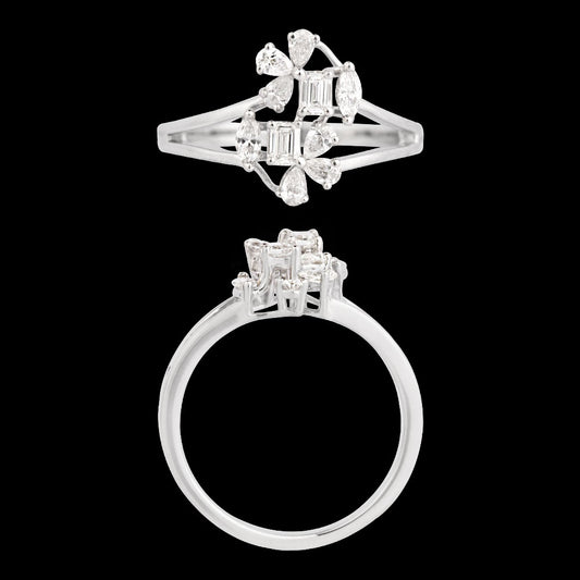 18K White Gold Diamond Ring - 0.504ct VVS-EF